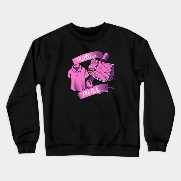 Matchy Matchy - Pink Crewneck Sweatshirt by lizstaley